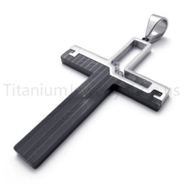 Nieuwe Zwarte Uitgeholde Kruis Titanium Hanger