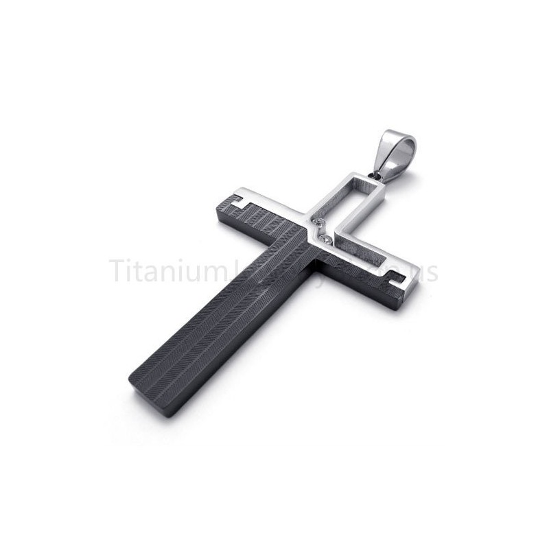 Nieuwe Zwarte Uitgeholde Kruis Titanium Hanger Nieuwe Zwarte Uitgeholde Kruis Titanium Hanger
