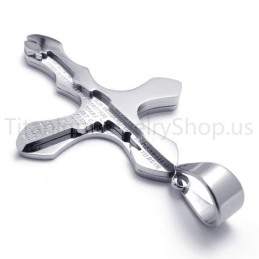 Nieuwe Zilveren Gegraveerde Letters Kruis Titanium Hanger
