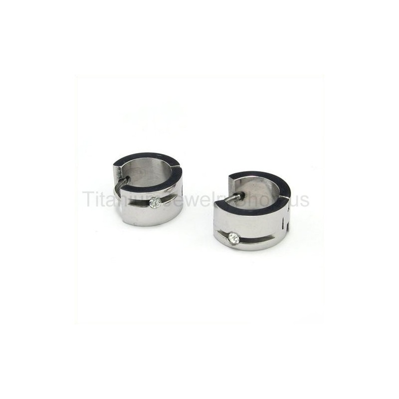 Oorbellen Met Titanium Ingelegde Diamanten