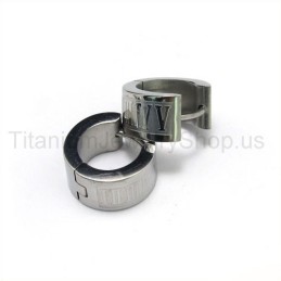 Gegraveerde Mode Titanium Oorbellen