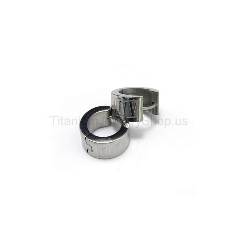 Gegraveerde Mode Titanium Oorbellen