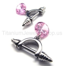 Cold Weapon Titanium Roze Diamanten Oorbellen