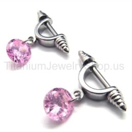Cold Weapon Titanium Roze Diamanten Oorbellen