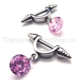 Cold Weapon Titanium Roze Diamanten Oorbellen