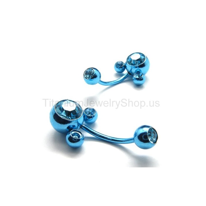 Oorbellen Met Blauwe Bloem En Ingelegde Diamanten Van Titanium Oorbellen Met Blauwe Bloem En Ingelegde Diamanten Van Titanium