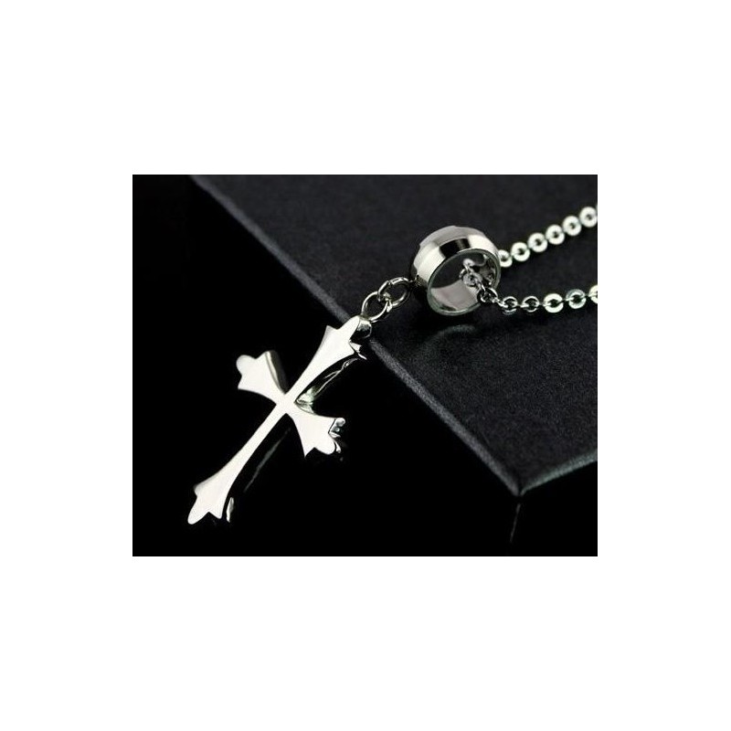 Herenhangers En Ketting Van Puur Titanium Met Kruis 02