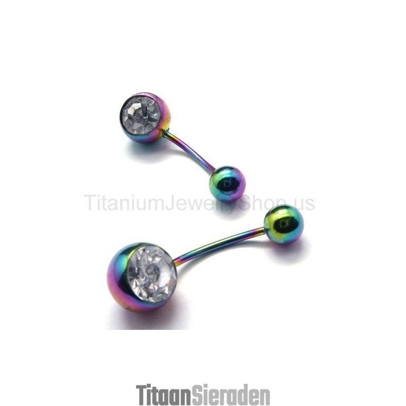 Mini Titanium Ingelegde Diamanten Oorbellen In Kleur Mini Titanium Ingelegde Diamanten Oorbellen In Kleur