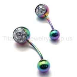 Mini Titanium Ingelegde Diamanten Oorbellen In Kleur