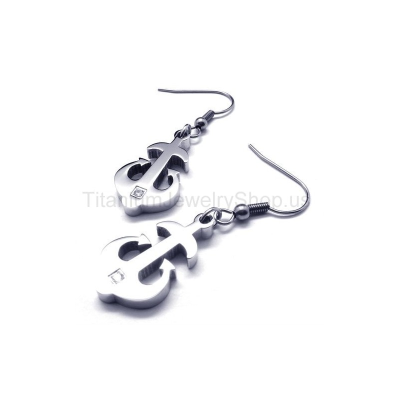 Zilveren Titanium Ankeroorbellen Zilveren Titanium Ankeroorbellen