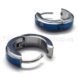 Blauwe Titanium Diamanten Oorbellen