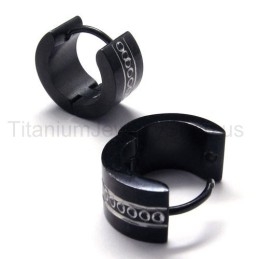 Zwarte Titanium Lus Oorbellen