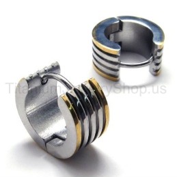 Titanium Groove Loop Oorbellen