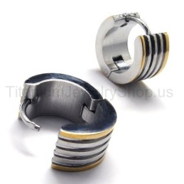 Titanium Groove Loop Oorbellen