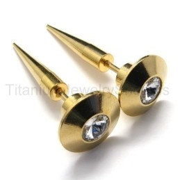 Gouden Hobnail Titanium Oorbellen