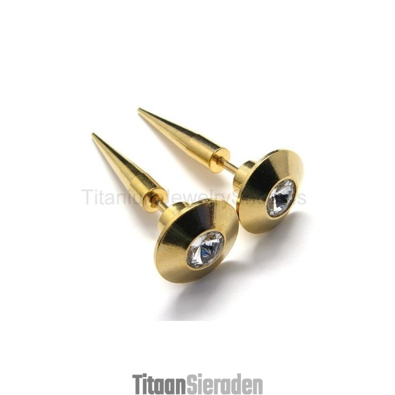 Gouden Hobnail Titanium Oorbellen