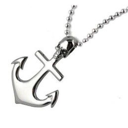 Hangerketting Van Puur Titanium Met Schedel En Ankerkruis