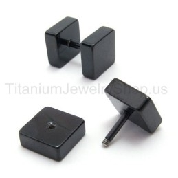 Zwarte Titanium Boxen Barbell Oorbellen