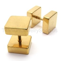 Gouden Titanium Boxen Barbell Oorbellen