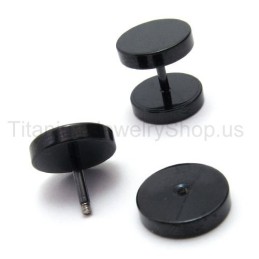 Zwarte Titanium Barbell Oorbellen