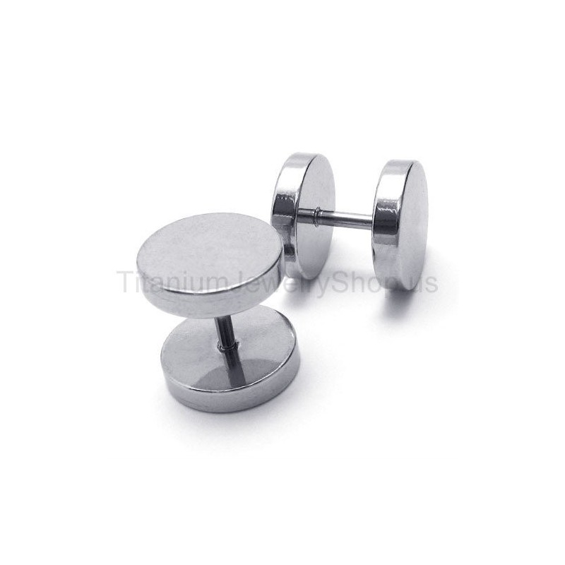 Zilveren Titanium Barbell Oorbellen Zilveren Titanium Barbell Oorbellen