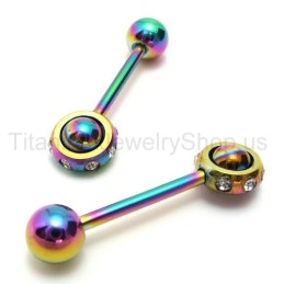 Kleur Magic Stick Titanium Diamanten Oorbellen