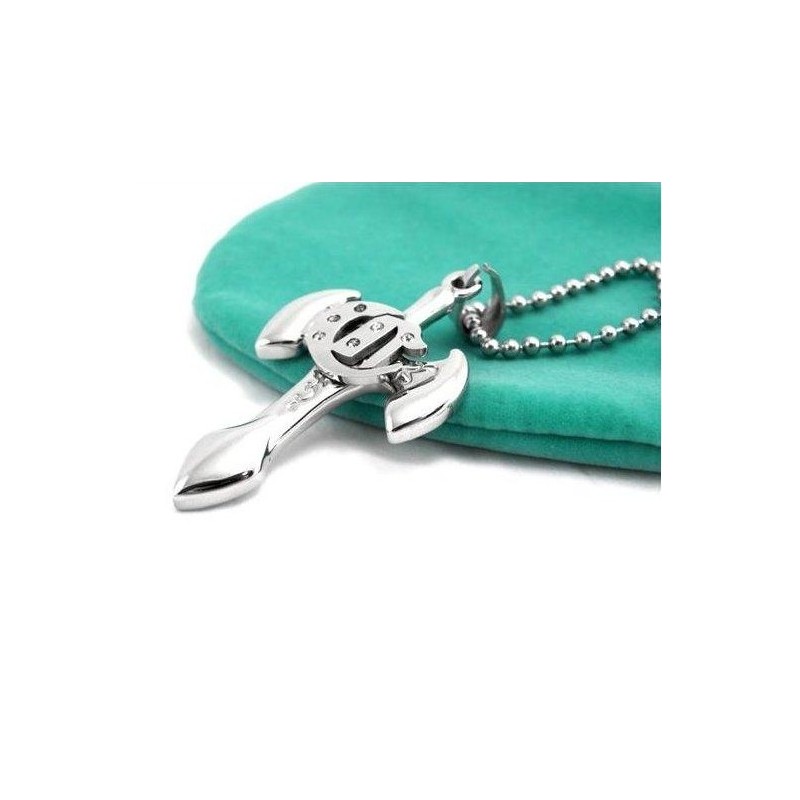 Herenketting Met Hanger Van Puur Titanium En Zwaardkruis Herenketting Met Hanger Van Puur Titanium En Zwaardkruis