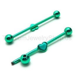 Met Hartvormige Magische Stok Titanium Oorbellen