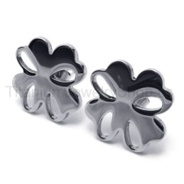 Zilveren Bloem Titanium Oorbellen