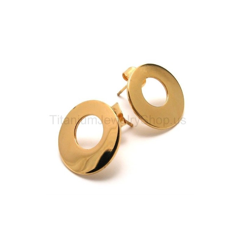 Gouden Titanium Oorbellen