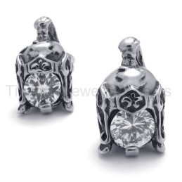 Helm Retro Titanium Met Diamanten Oorbellen