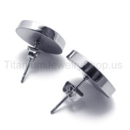 Gegraveerde Zilveren Titanium Oorbellen