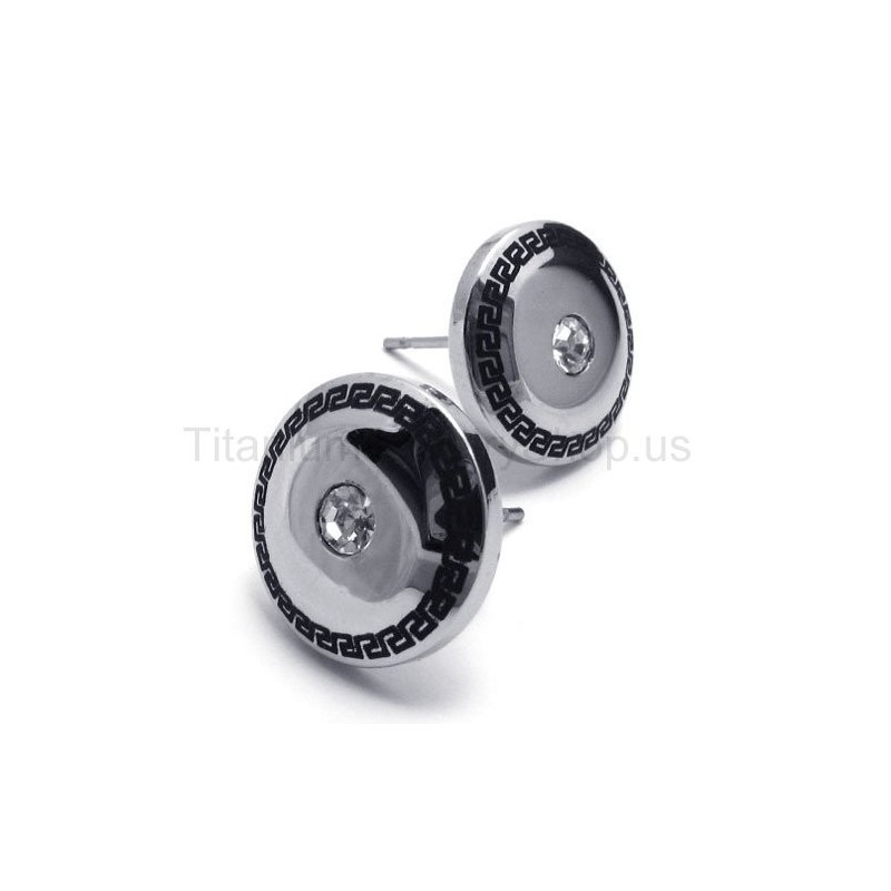 Oorbellen Met Titanium Ingelegde Diamanten