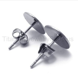 Zilveren Eenvoudige Titanium Oorbellen
