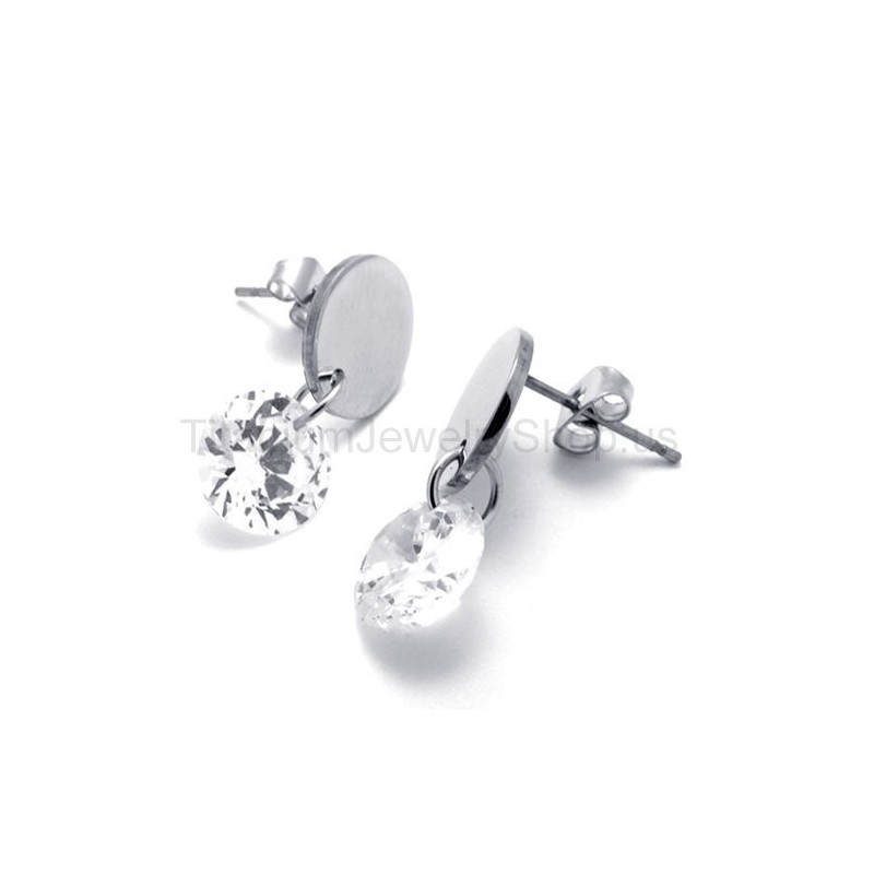 Met Diamanten Titanium Oorbellen Met Diamanten Titanium Oorbellen