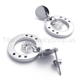 Met Diamanten Titanium Lus Oorbellen
