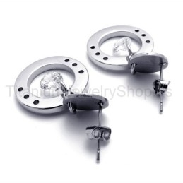Met Diamanten Titanium Lus Oorbellen