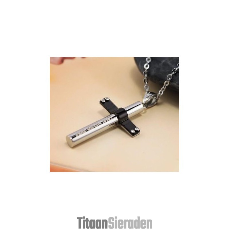 Hangerketting Van Puur Titanium Met Cilinderkruis