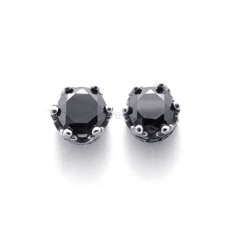 Retro Crown Titanium Oorbellen Retro Crown Titanium Oorbellen