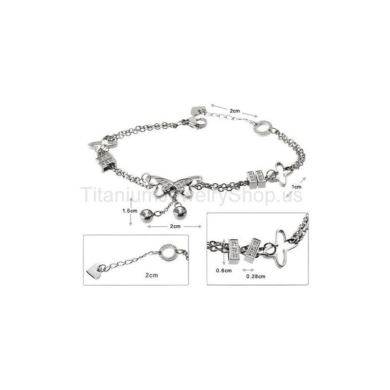 Vliegende Vlinder Titanium Armband Vliegende Vlinder Titanium Armband