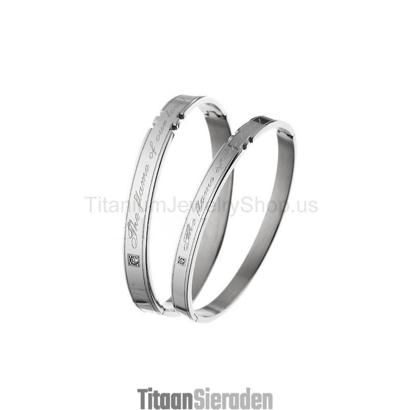 De Vlam Van Onze Liefde Titanium Liefhebbers Armbanden De Vlam Van Onze Liefde Titanium Liefhebbers Armbanden