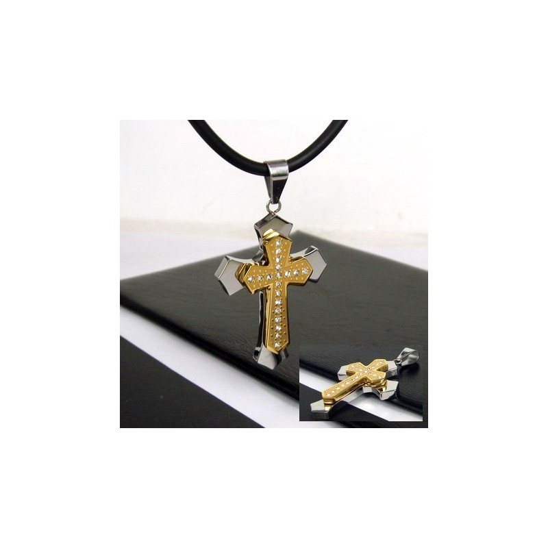 Exclusieve Man Cross Pure Titanium Hanger-Free Ketting Exclusieve Man Cross Pure Titanium Hanger-Free Ketting