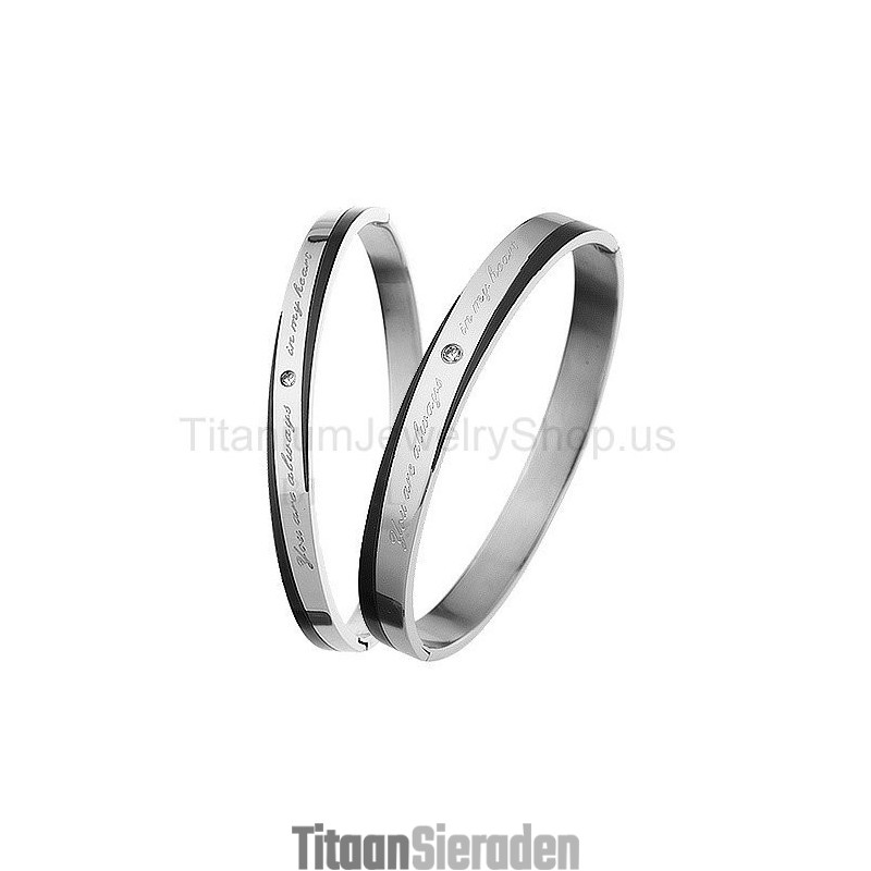 Je Bent Altijd In Mijn Hart Titanium Liefhebbers Armbanden Je Bent Altijd In Mijn Hart Titanium Liefhebbers Armbanden