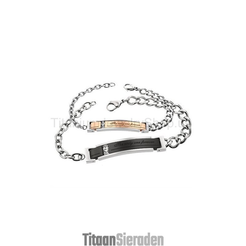 De Only One Forever Titanium Lovers Armbanden