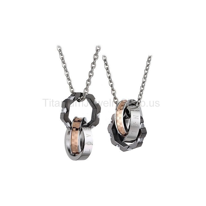 Drie Cirkels Titanium Geliefden Hangers Drie Cirkels Titanium Geliefden Hangers