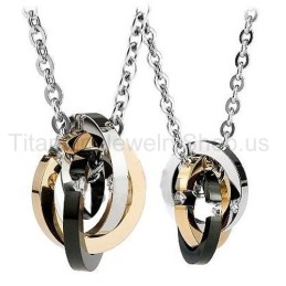 Drie Cirkels Titanium Geliefden Hangers