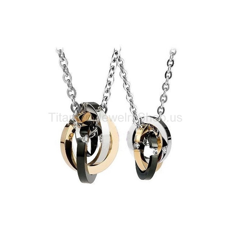 Drie Cirkels Titanium Geliefden Hangers Drie Cirkels Titanium Geliefden Hangers