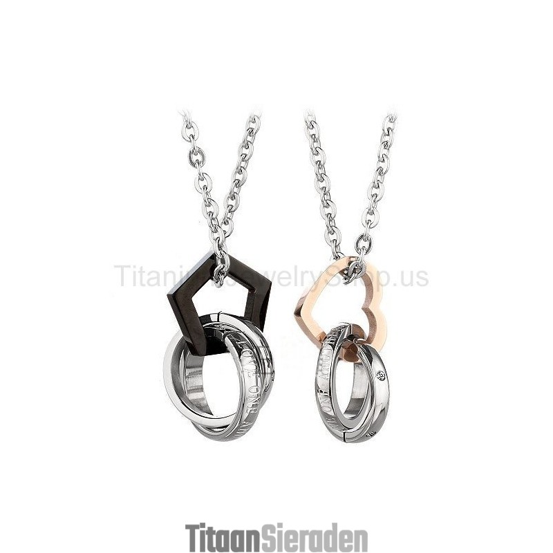 Drie Cirkels Titanium Geliefden Hangers