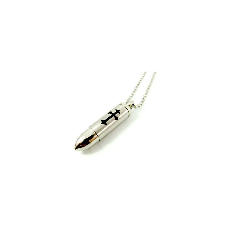 Man Solid Cross Bullet Titanium Stalen Ketting Hanger Cadeau (Gratis Ketting) Man Solid Cross Bullet Titanium Stalen Ketting Hanger Cadeau (Gratis Ketting)