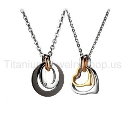 Twee Cirkels Titanium Geliefden Hangers